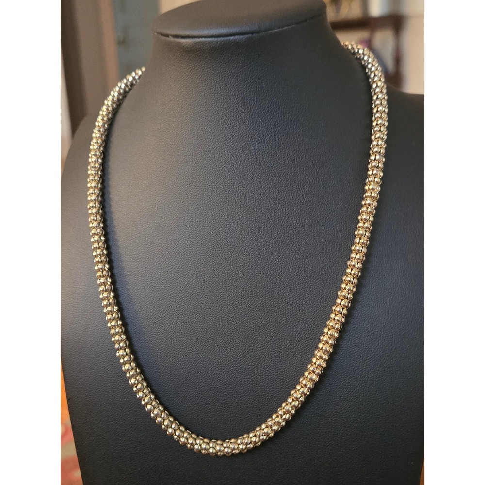 Scaasi Popcorn Mesh Goldplated Necklace Vintage Looks Luxurious